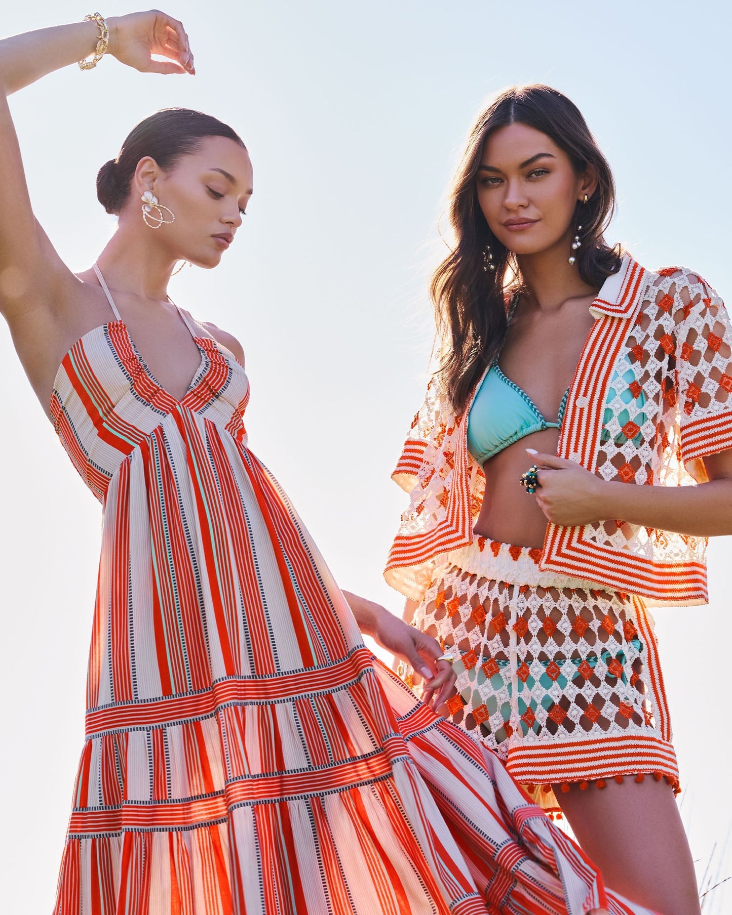 Betty Crochet Button Down Coverup Top