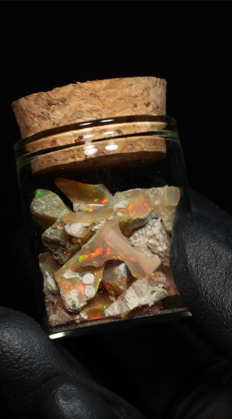 10g Rough Ethiopian Dark Jewelry Grade Welo Opal Jar