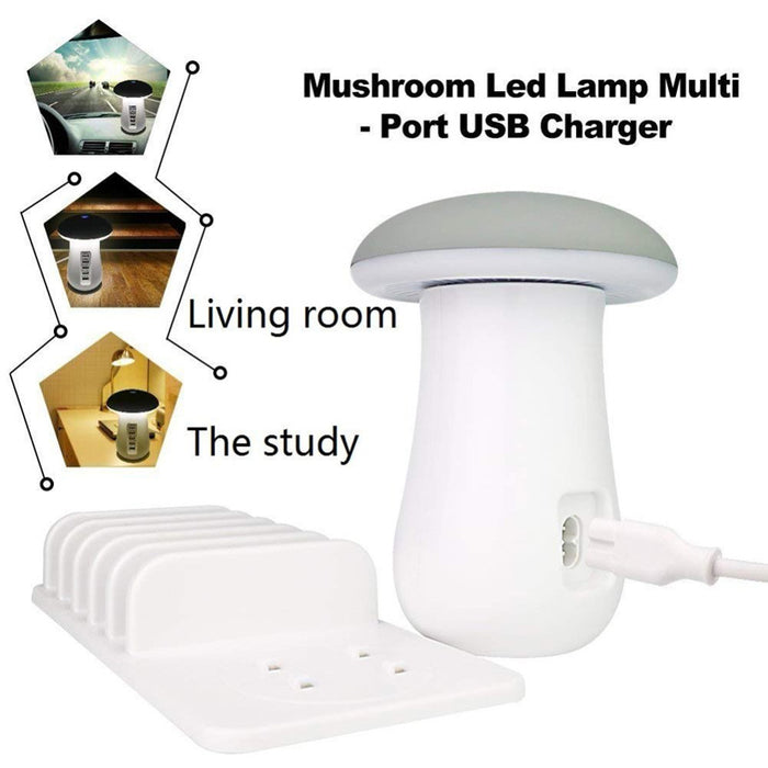 2 In 1 Multifunction Mushroom Lamp LED Lamp Holder USB Charger Home Office Supplies 🇨🇳