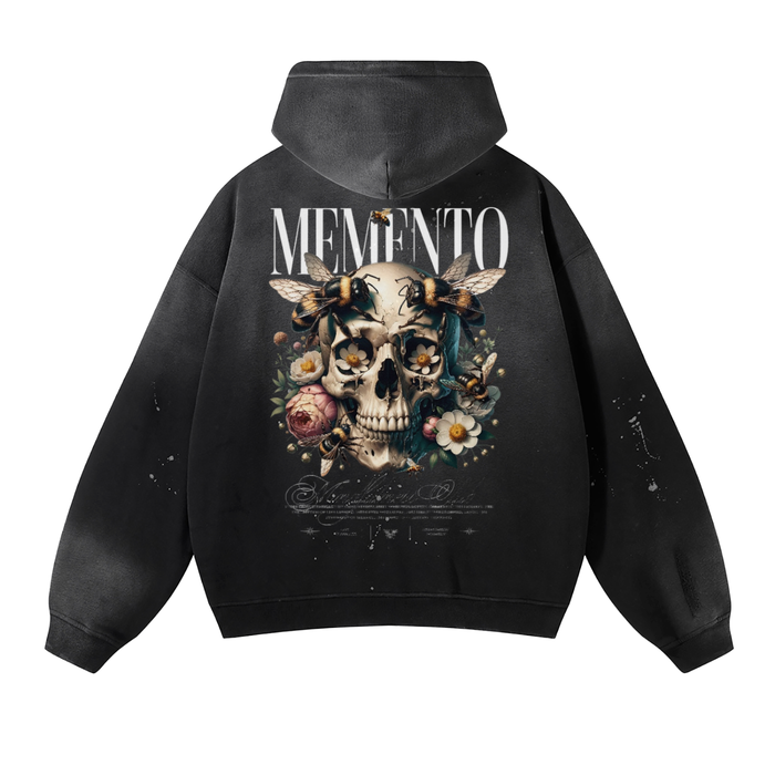 Beautiful Life Vintage Wash Frayed Fleece Hoodie - 360 GSM - Memento Mori Clothing