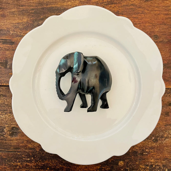 Black Elephant Napkin Ring - Ring Set