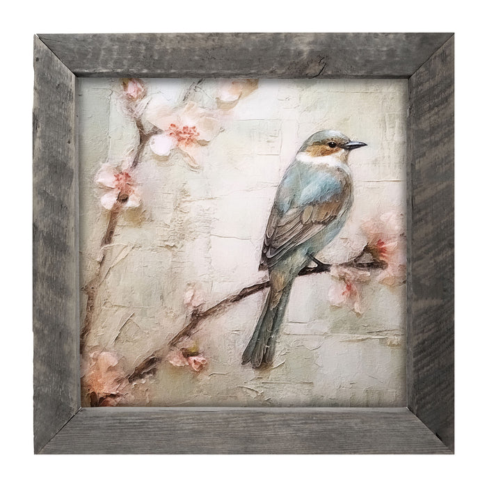 Blue bird on branch