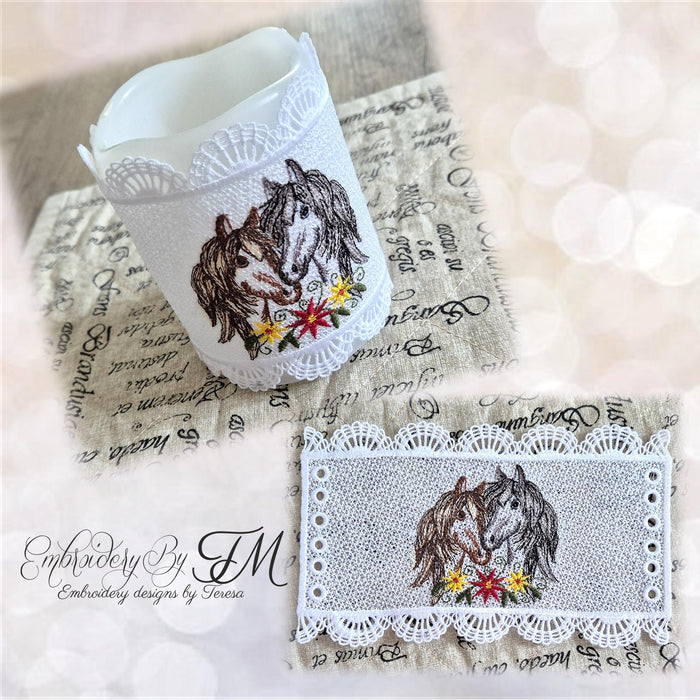 Candle corset with horses/5x7 hoop