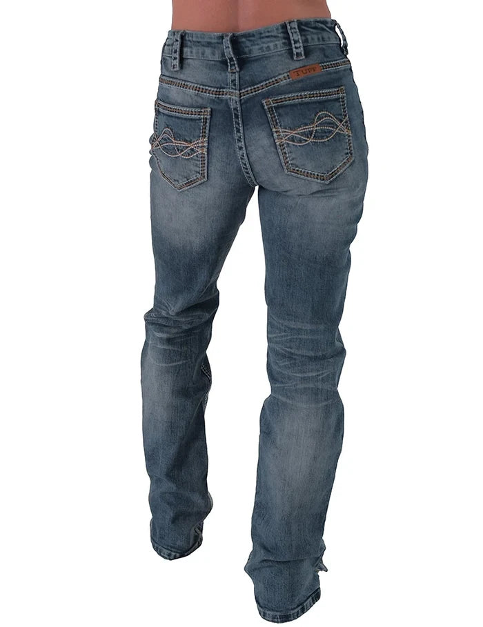 Cowgirl Tuff Ladies DFMI Faded Jeans