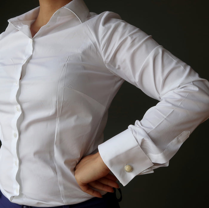 crazy lace agate cufflinks on french cuff shirt