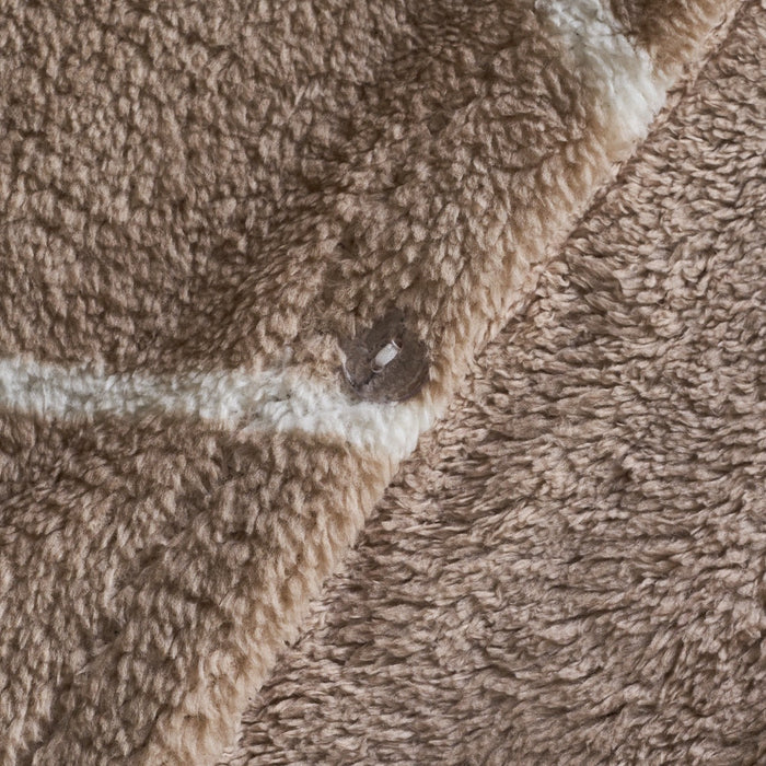 Diamond Check Teddy Fleece Duvet Cover Set - Natural 🇬🇧