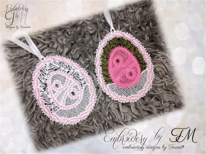 Egg bobbin lace No.2/FSL/4x4 hoop