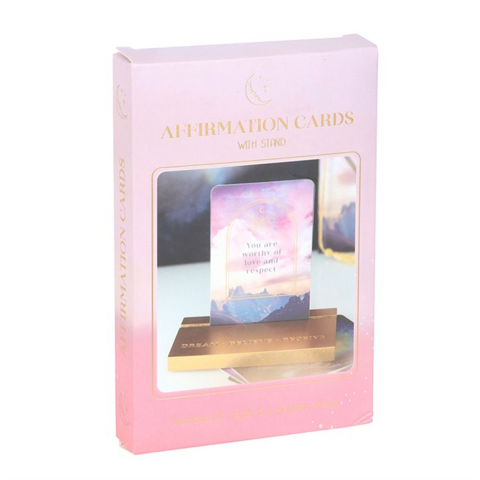 Ethereal Affirmation Cards with Wooden Stand ๐ฌ๐ง