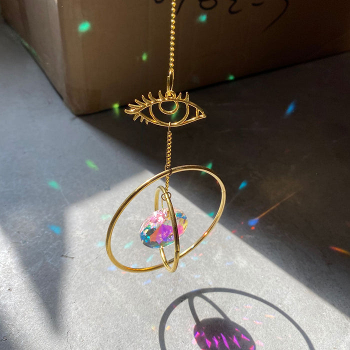 Hanging Crystal Ornaments Metal Garden Decoration Pendant 🇨🇳