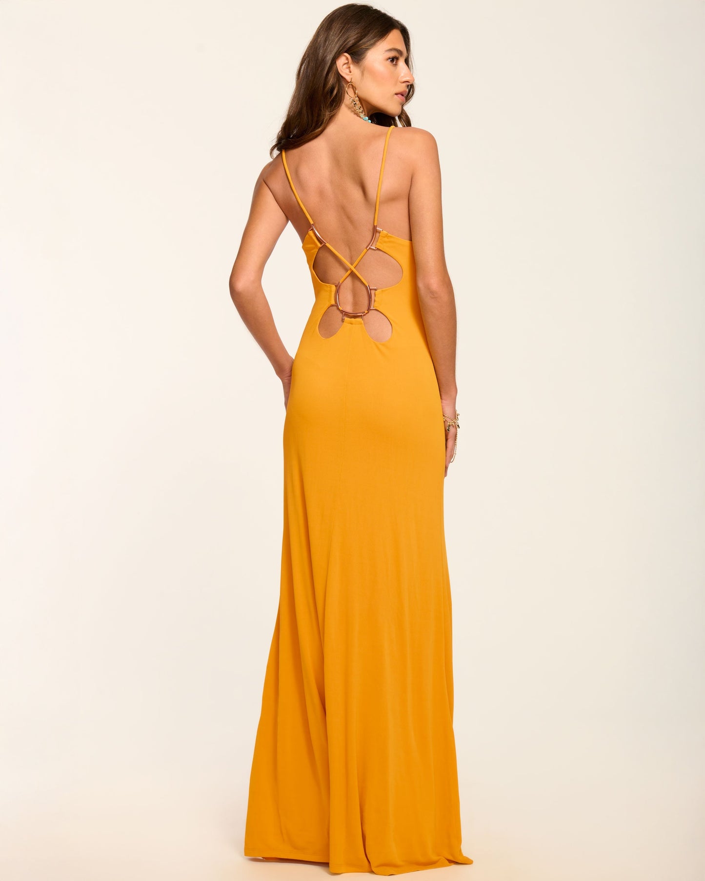 Chrissy Jersey Cutout Gown