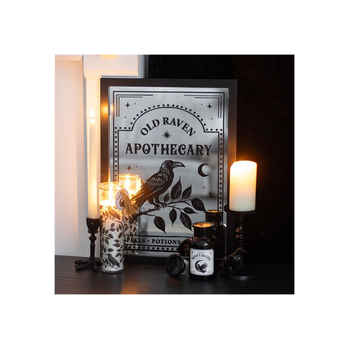 Old Raven Apothecary Mirrored Wall Art 🇬🇧
