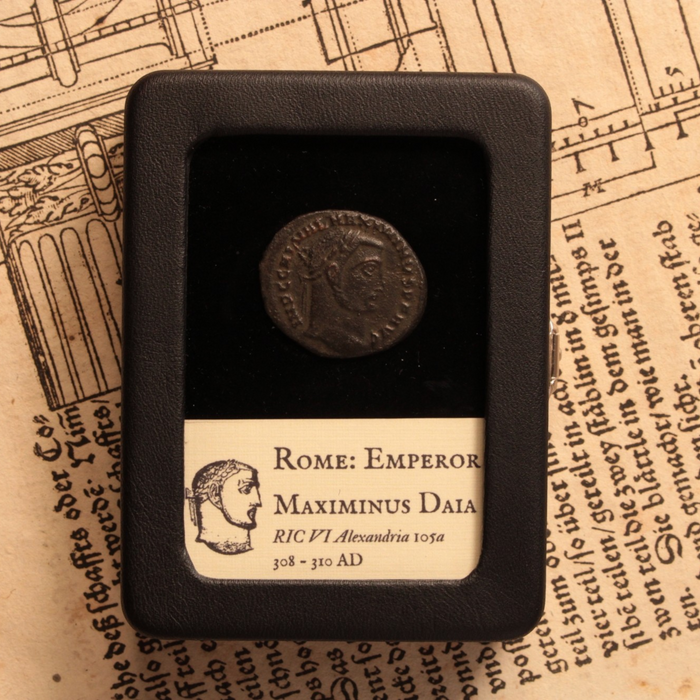 Rome, Emperor Maximinus Daia, Bronze AE2, Genius Reverse - 308 to 310 CE - Roman Empire