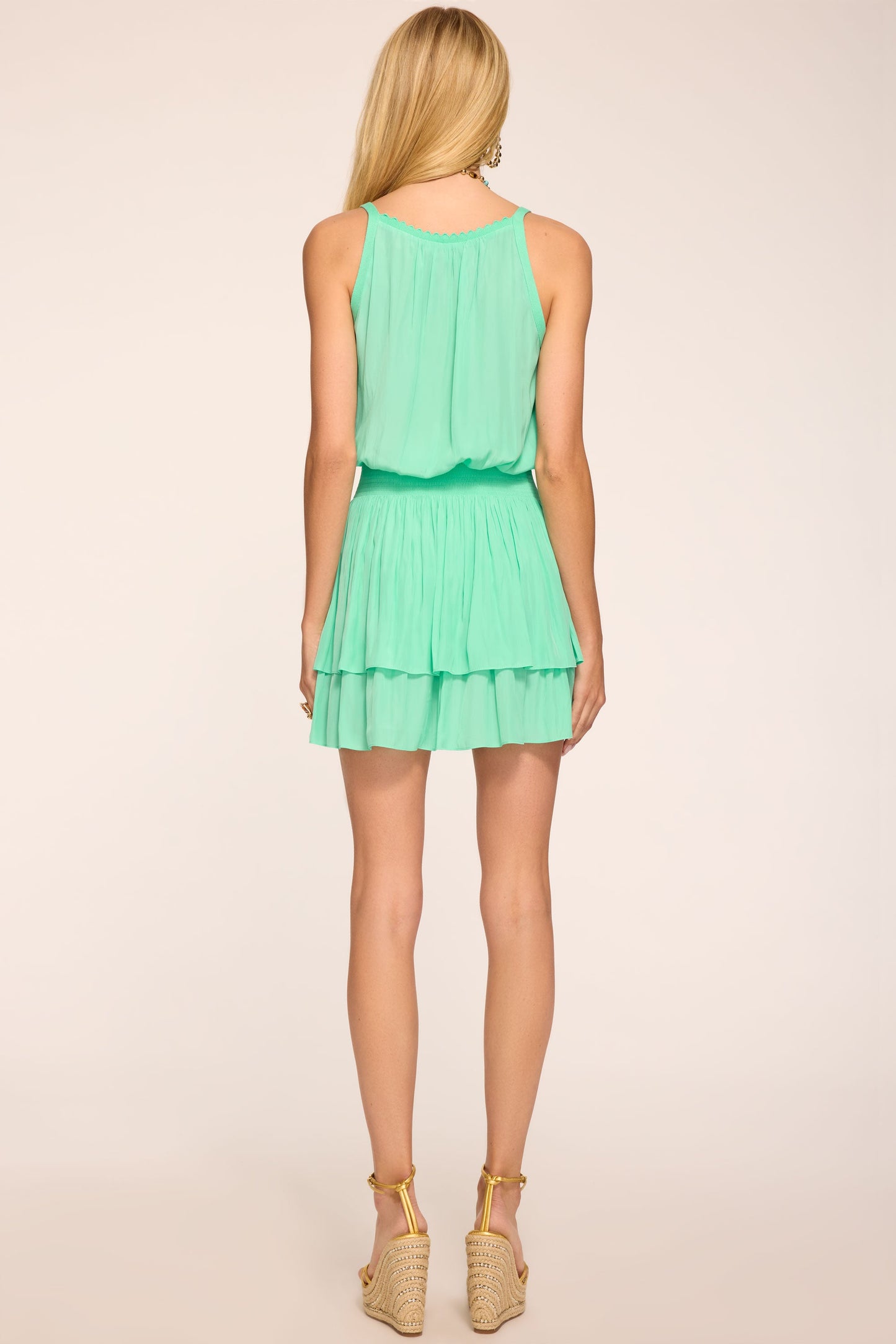 Evelynn Smocked Waist Mini Dress | JADE