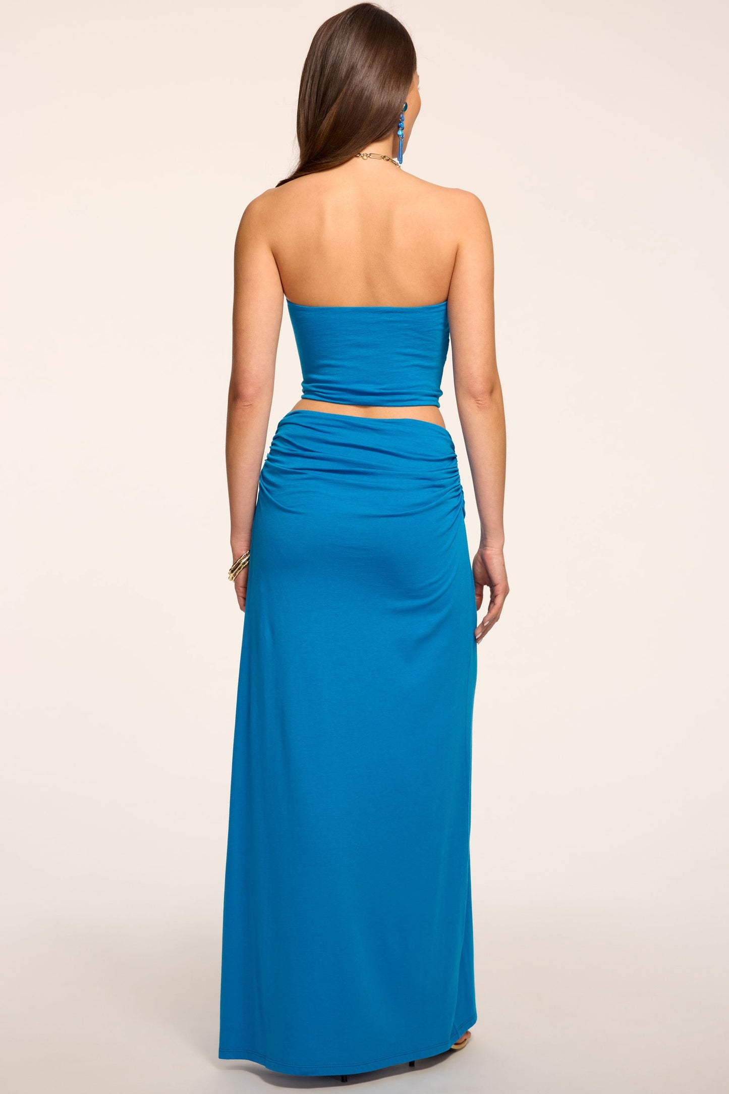 Brooklyn Ruched Jersey Maxi Skirt