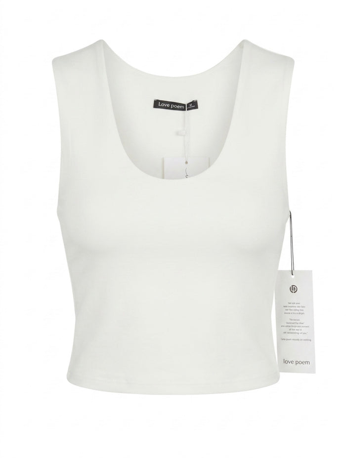 Vera-21T contour double layered scoop neck tank top