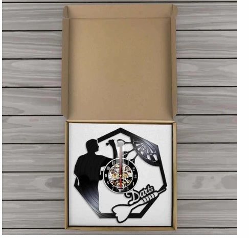 Wall Art Vinyl Clock Nightclub Bar Darts Game Record Wall Clock Modern 🇨🇳