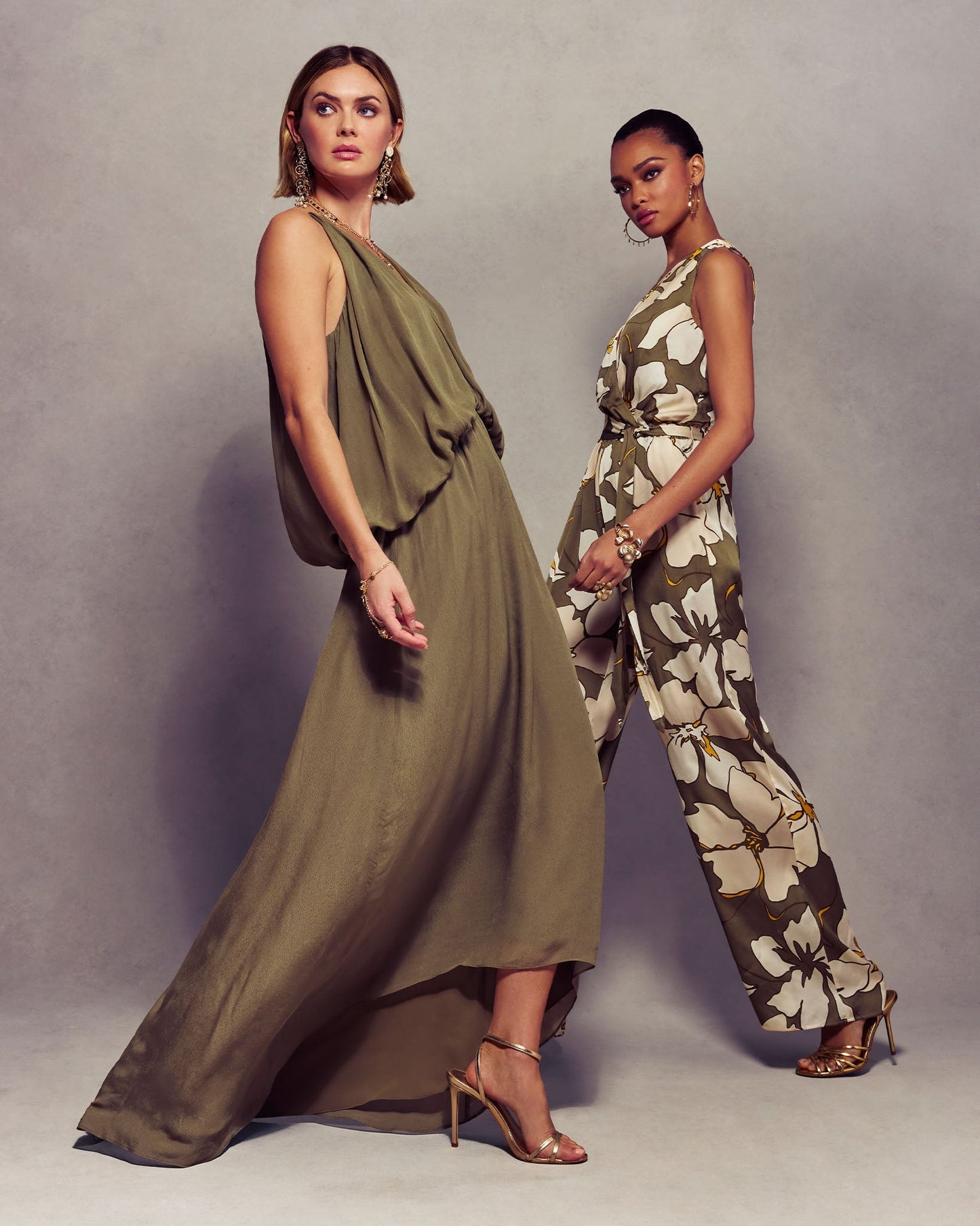 Ambar Draped V-Neck Maxi Dress
