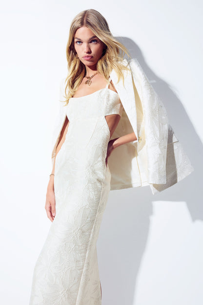 Eira Jacquard Cutout Midi Dress