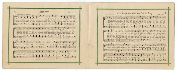 1881 Victorian CHRISTMAS SELECTIONS Song Book, Holiday Sheet Music