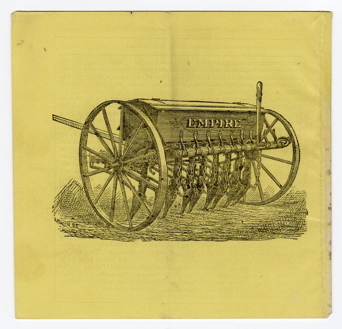 1883 EMPIRE DRILL for Grain, Farming and Fertilizing Promotional Booklet, Catalog