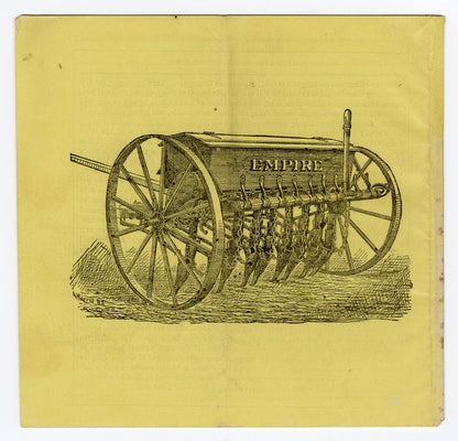 1883 EMPIRE DRILL for Grain, Farming and Fertilizing Promotional Booklet, Catalog
