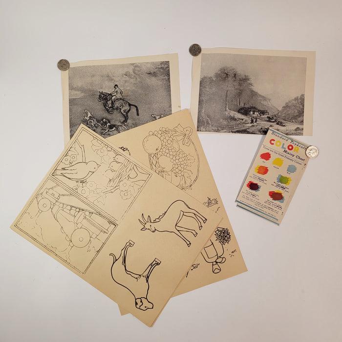 1942 Antique MARCH OF PROGRESS Art Education, Print Set, Children's Game