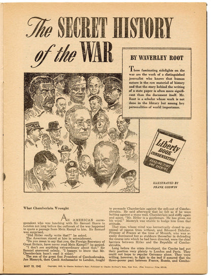 1945 Liberty Magazine, Honorable Service Button, WWII, May Edition