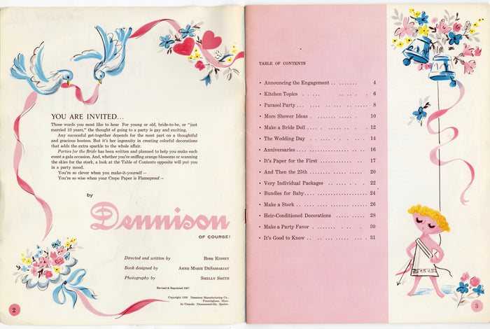 1960's Dennison Parties for the Bride Wedding Idea Book, Paper Crafts