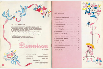 1960's Dennison Parties for the Bride Wedding Idea Book, Paper Crafts