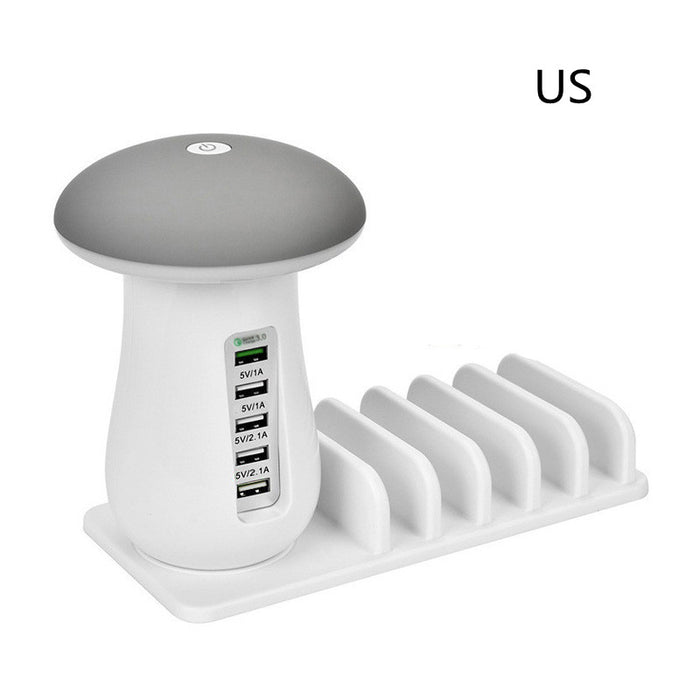 2 In 1 Multifunction Mushroom Lamp LED Lamp Holder USB Charger Home Office Supplies 🇨🇳