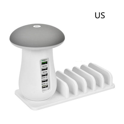 2 In 1 Multifunction Mushroom Lamp LED Lamp Holder USB Charger Home Office Supplies 🇨🇳