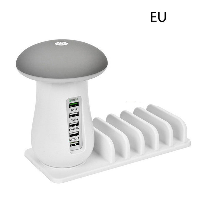 2 In 1 Multifunction Mushroom Lamp LED Lamp Holder USB Charger Home Office Supplies 🇨🇳