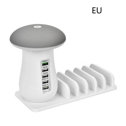 2 In 1 Multifunction Mushroom Lamp LED Lamp Holder USB Charger Home Office Supplies 🇨🇳