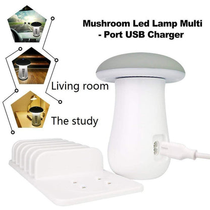 2 In 1 Multifunction Mushroom Lamp LED Lamp Holder USB Charger Home Office Supplies 🇨🇳