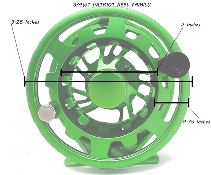 3/4wt - The Patriot Reel Flat Green w/ Line