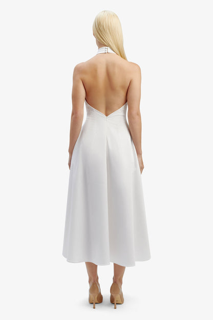 Genevieve Poplin Midi Dress - White