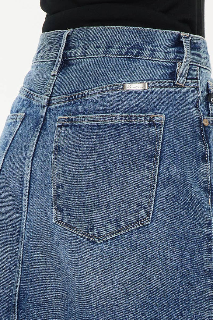 90'S DENIM MAXI SKIRT-KC7868M: MEDIUM / L