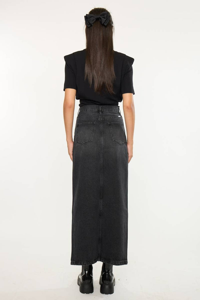 90’S MAXI SKIRT-KC7868BK: BLACK / L