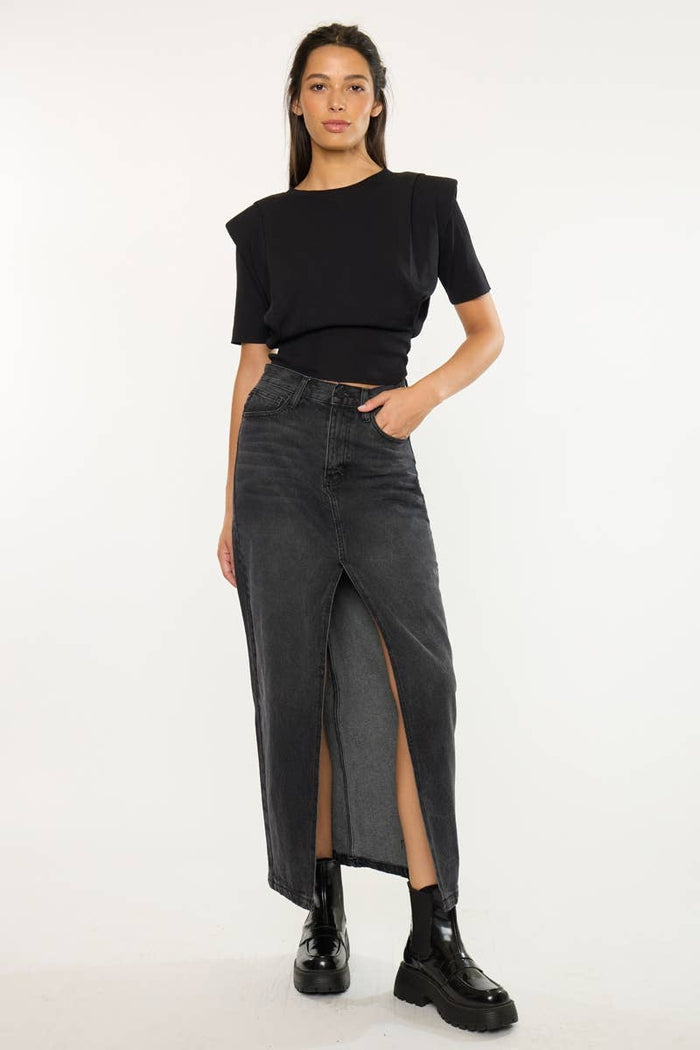 90’S MAXI SKIRT-KC7868BK: BLACK / XL