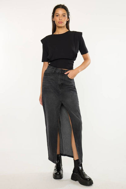 90’S MAXI SKIRT-KC7868BK: BLACK / XL