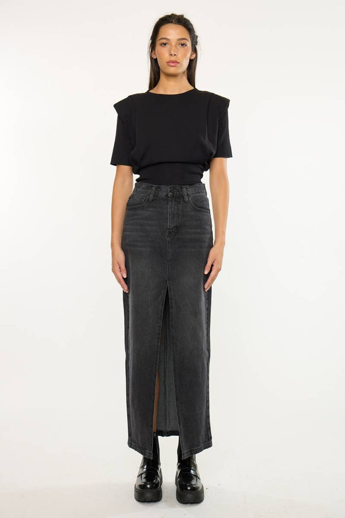 90’S MAXI SKIRT-KC7868BK: BLACK / XL