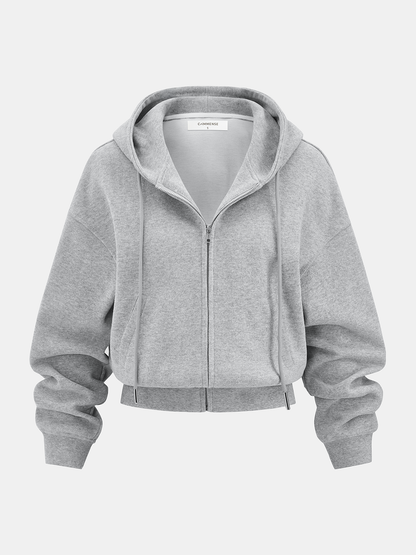 Cotton-Blend Zip-Up Hoodie