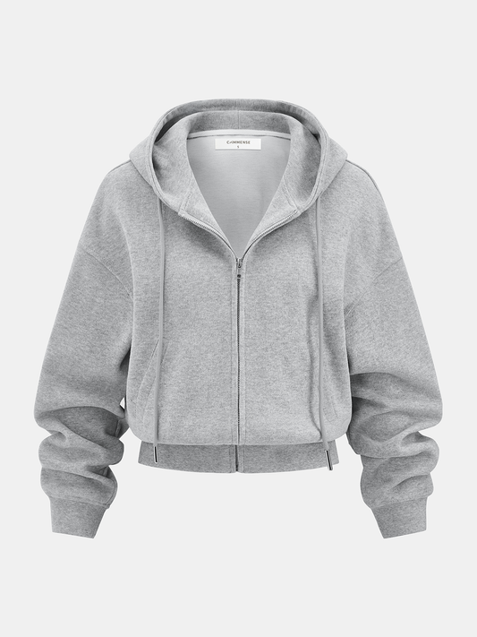 Cotton-Blend Zip-Up Hoodie