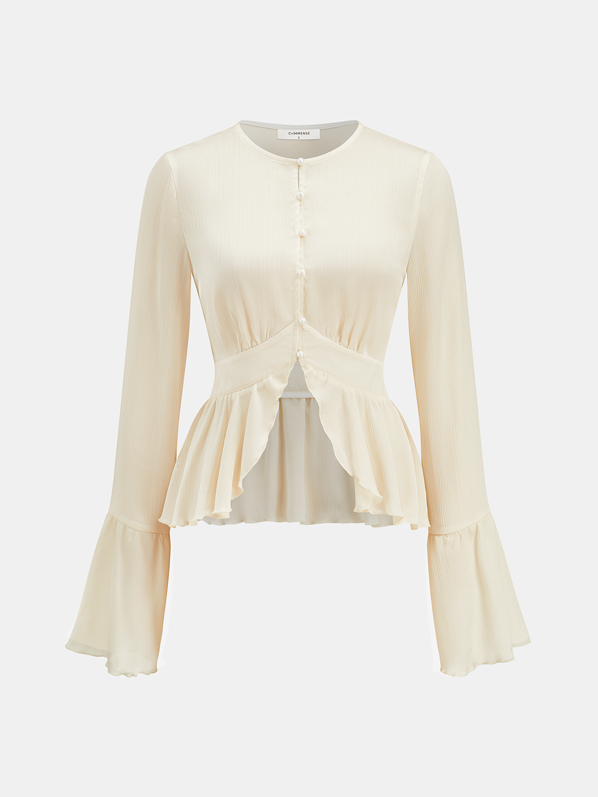 Sheer Textured Peplum Blouse