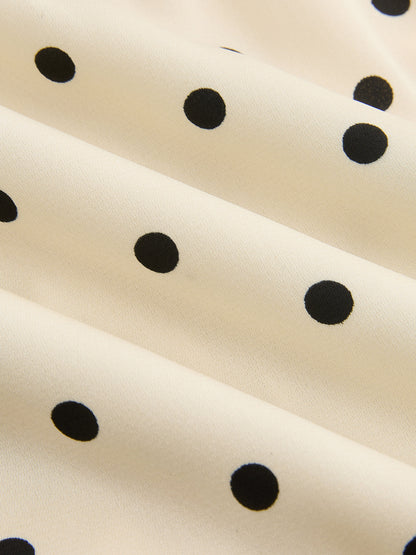 Polka Dot Lace-Trim Mini Skirt