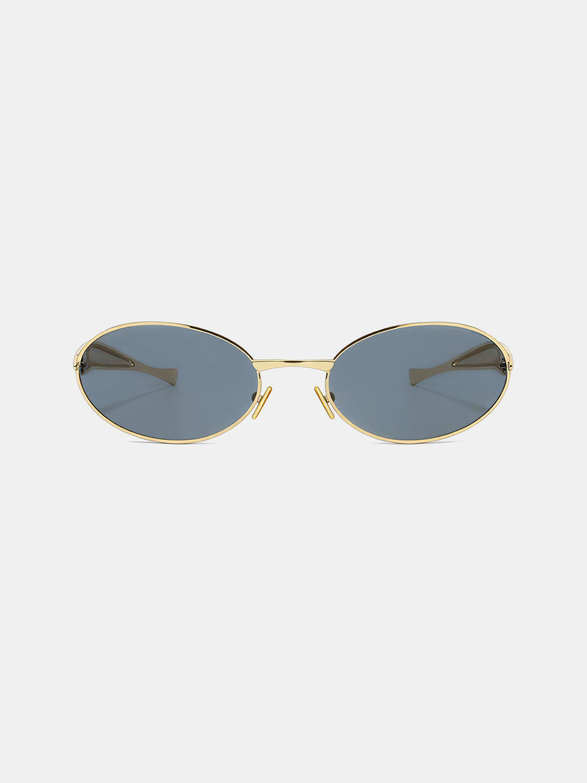 Sculpted Temple Oval Frame Sunglasses