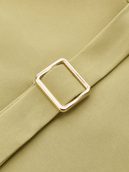 Metal Detail One-Shoulder Asymmetric Vest