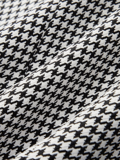 Houndstooth Collared Button Down Vest