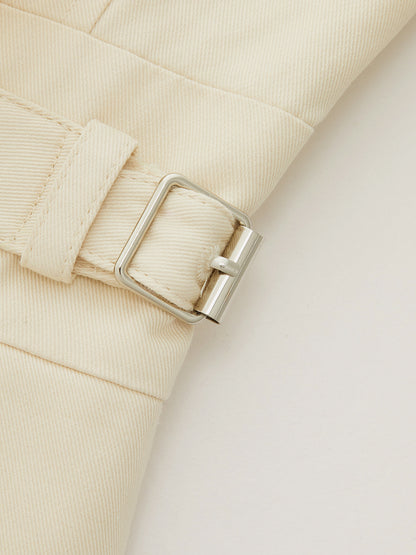 Buckle Waist Sleeveless Maxi Dress