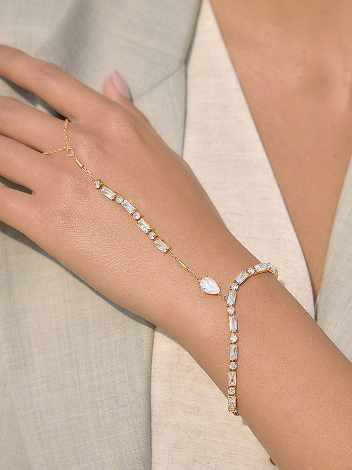 Pear Cut Zircon Hand Chain Bracelet